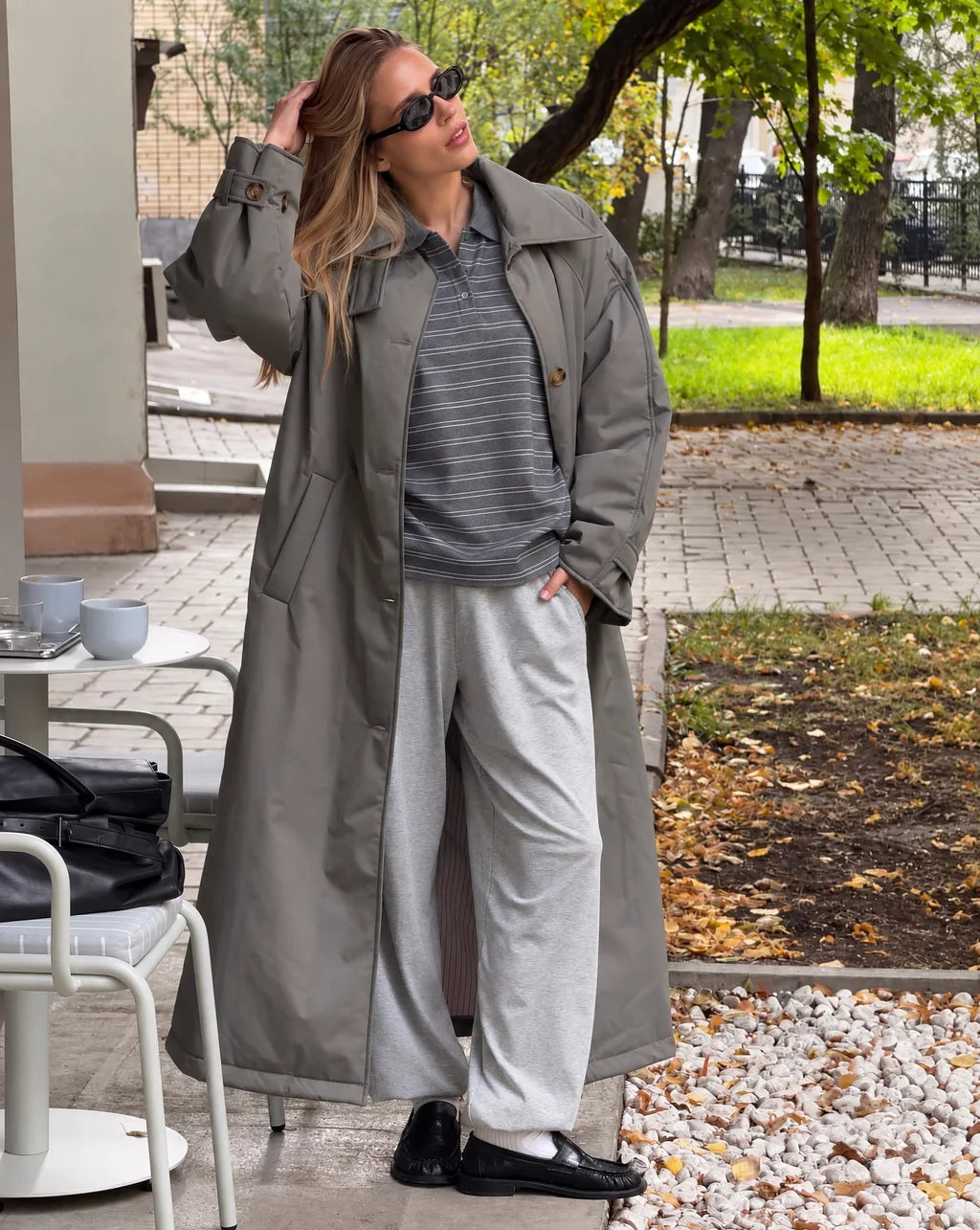 Polo palaidinė „Grey Stripe“